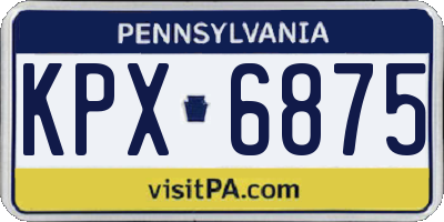 PA license plate KPX6875