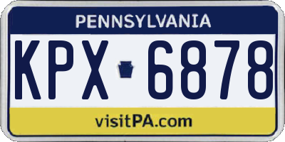 PA license plate KPX6878