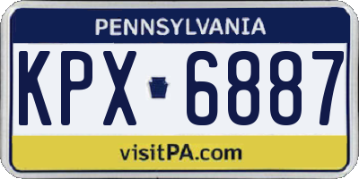 PA license plate KPX6887