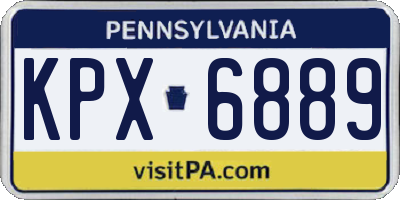 PA license plate KPX6889