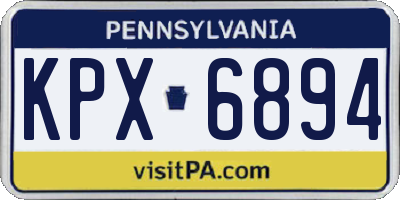PA license plate KPX6894