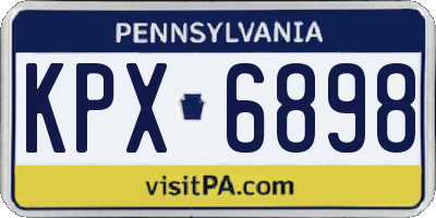 PA license plate KPX6898