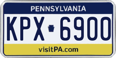 PA license plate KPX6900
