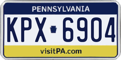 PA license plate KPX6904