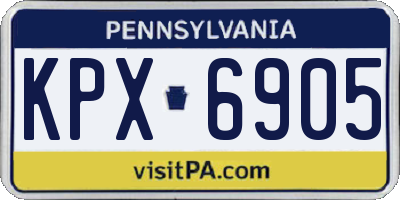 PA license plate KPX6905