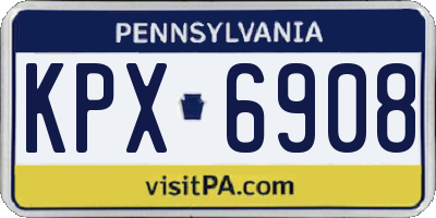 PA license plate KPX6908
