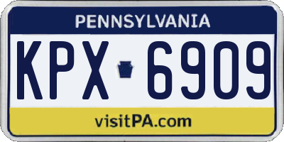 PA license plate KPX6909