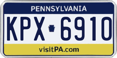 PA license plate KPX6910