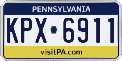 PA license plate KPX6911