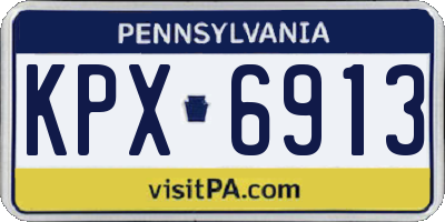 PA license plate KPX6913