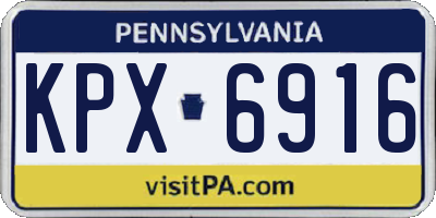PA license plate KPX6916
