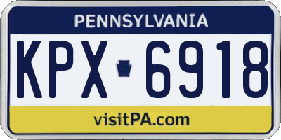 PA license plate KPX6918
