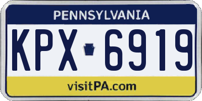 PA license plate KPX6919