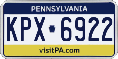 PA license plate KPX6922