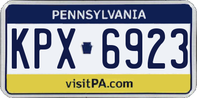 PA license plate KPX6923