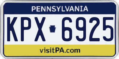 PA license plate KPX6925