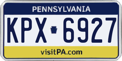 PA license plate KPX6927