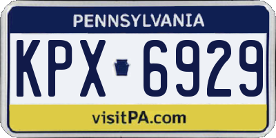 PA license plate KPX6929