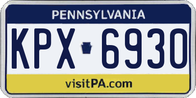 PA license plate KPX6930