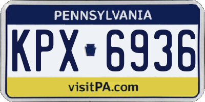 PA license plate KPX6936