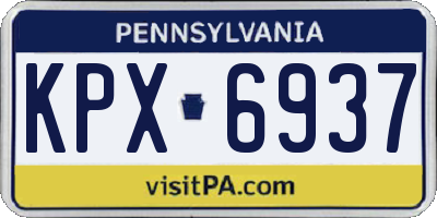 PA license plate KPX6937