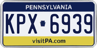 PA license plate KPX6939