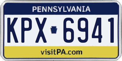 PA license plate KPX6941