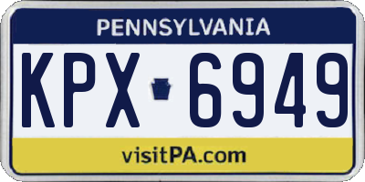 PA license plate KPX6949