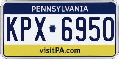 PA license plate KPX6950