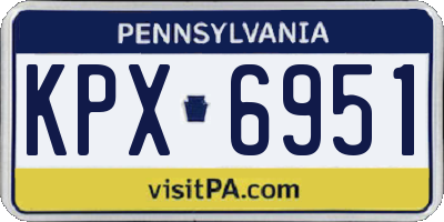 PA license plate KPX6951