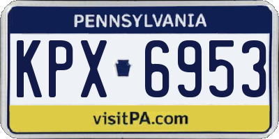 PA license plate KPX6953