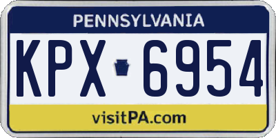 PA license plate KPX6954