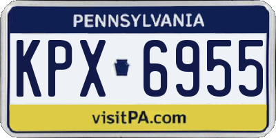 PA license plate KPX6955