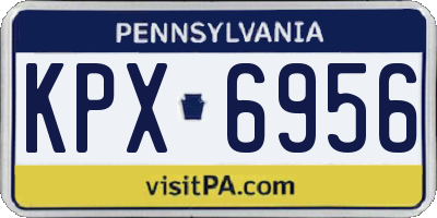 PA license plate KPX6956