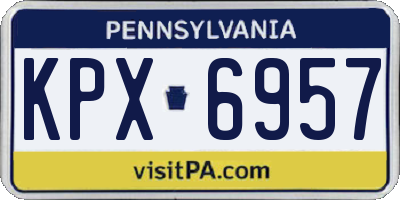PA license plate KPX6957