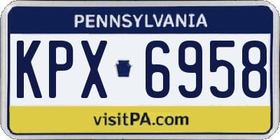 PA license plate KPX6958