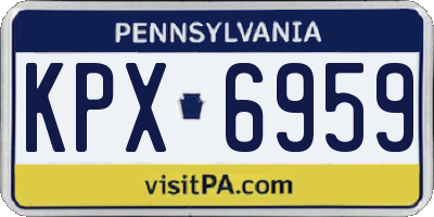 PA license plate KPX6959