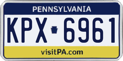 PA license plate KPX6961