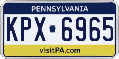 PA license plate KPX6965