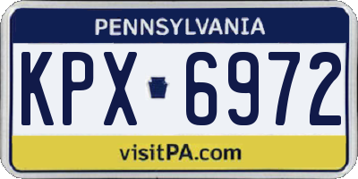 PA license plate KPX6972