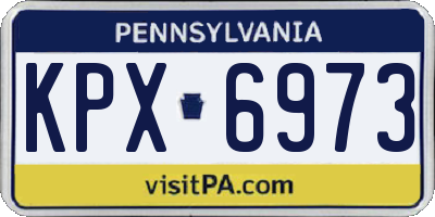 PA license plate KPX6973