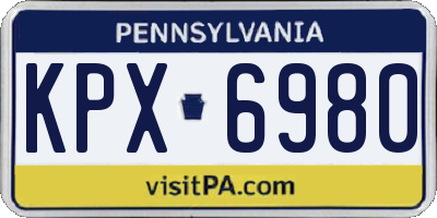PA license plate KPX6980