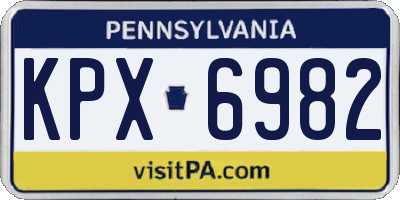 PA license plate KPX6982