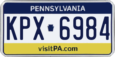 PA license plate KPX6984