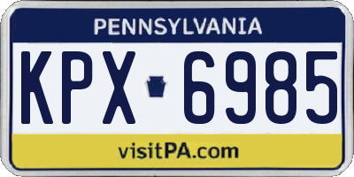 PA license plate KPX6985
