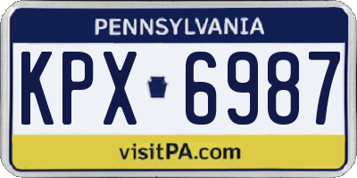 PA license plate KPX6987