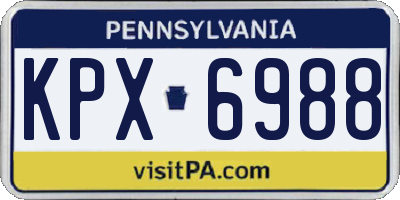PA license plate KPX6988