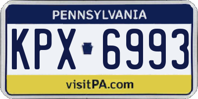 PA license plate KPX6993
