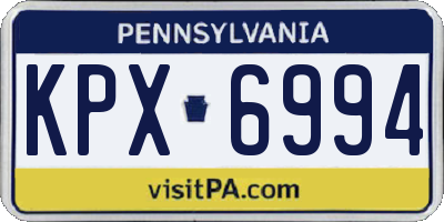 PA license plate KPX6994
