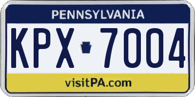 PA license plate KPX7004